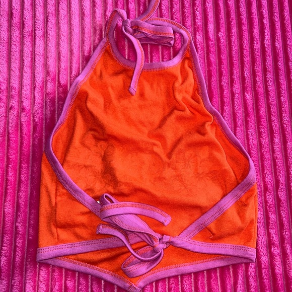 Pacsun orange and pink smiley string top NEVER WORN size small - Picture 2 of 2